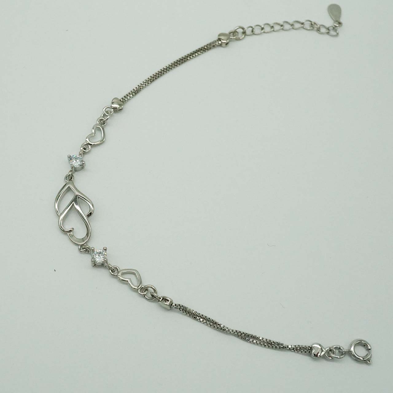 ハートのブレスレット キュービックジルコニア