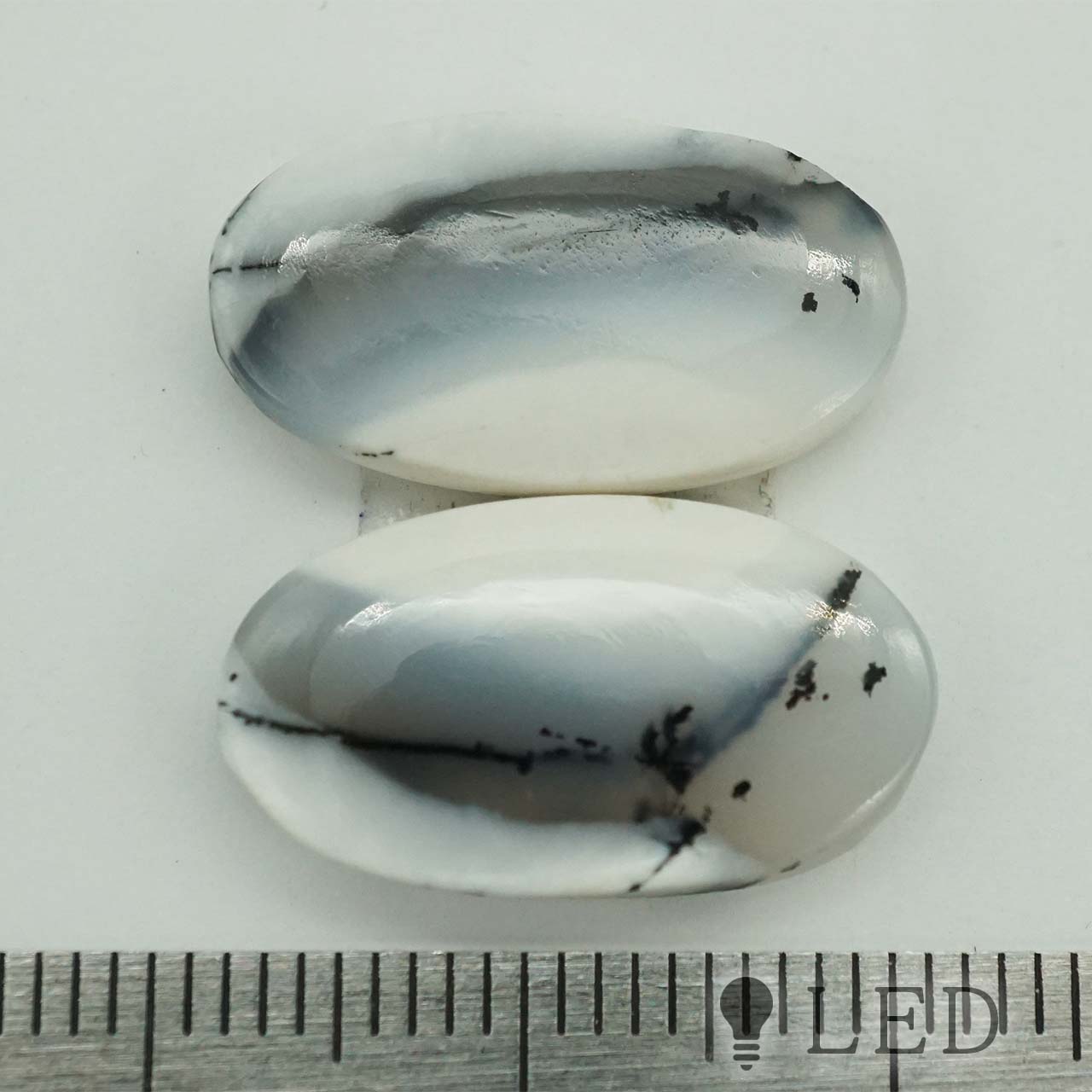 デンドライトオパール オーバル 10×19mm 2個セット