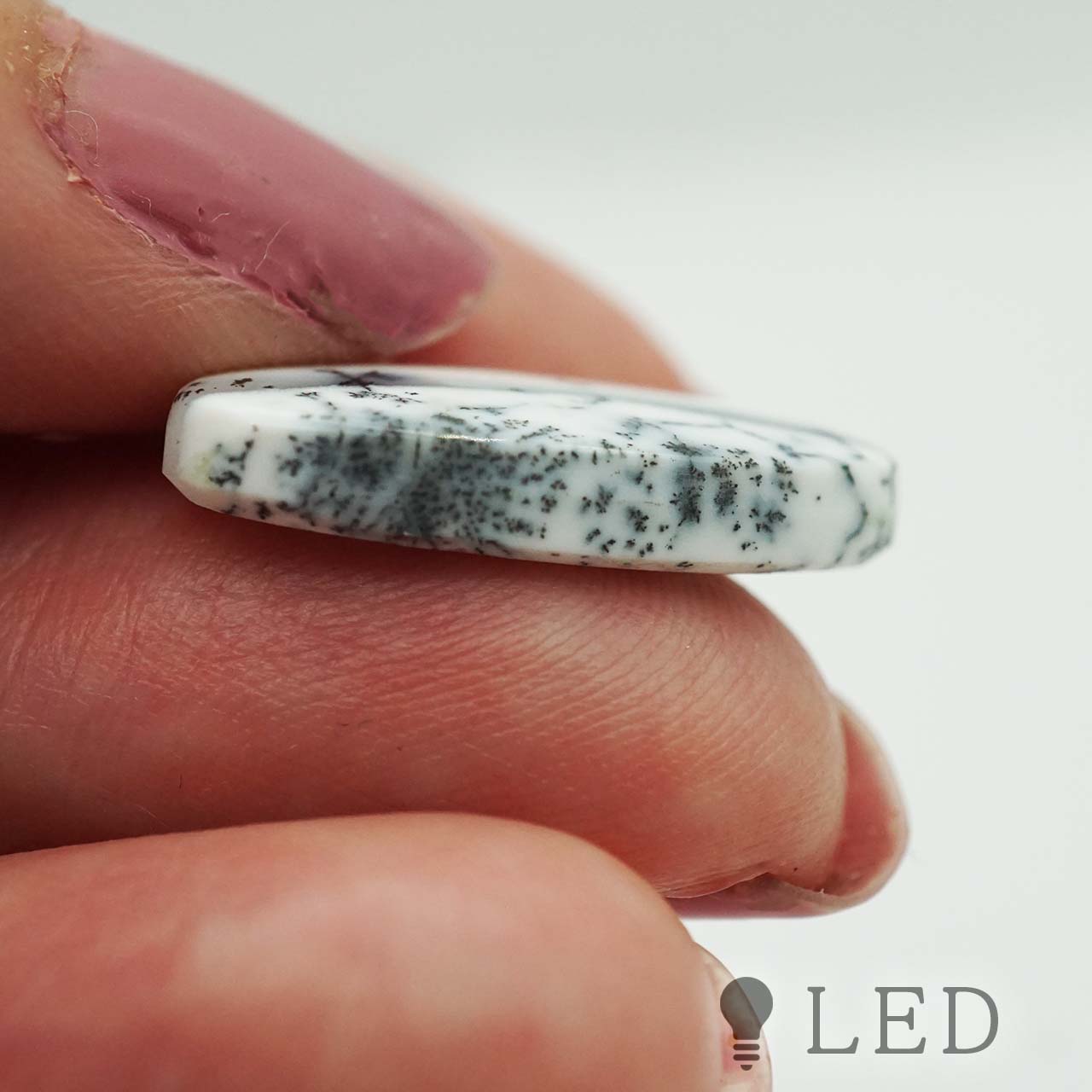 デンドライトオパール オーバル 11×23mm 2個セット