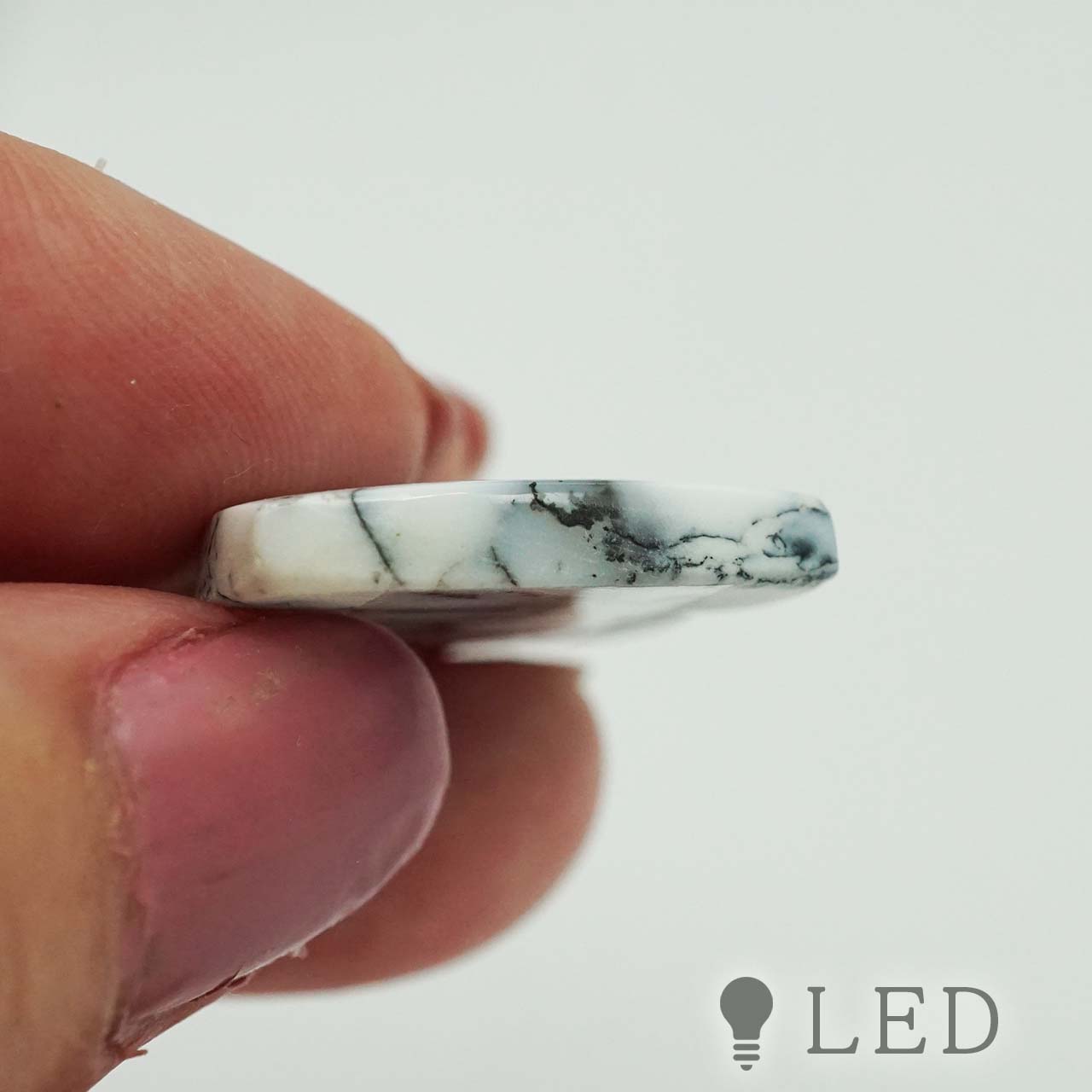デンドライトオパール クッション 13×22mm 2個セット