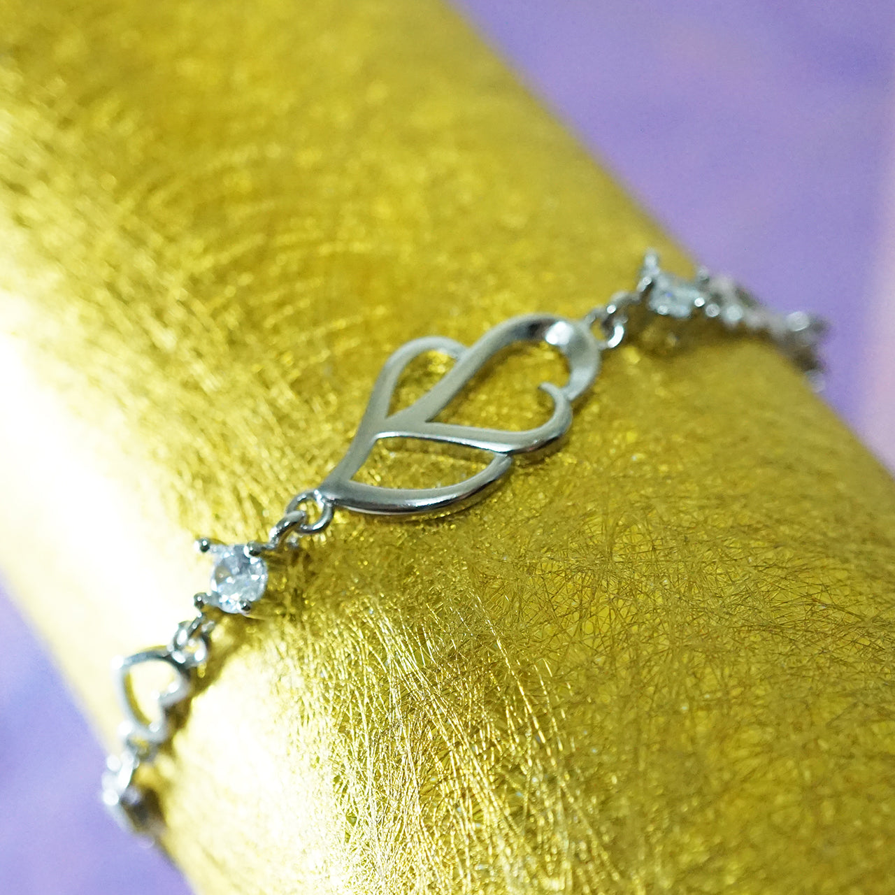 ハートのブレスレット キュービックジルコニア