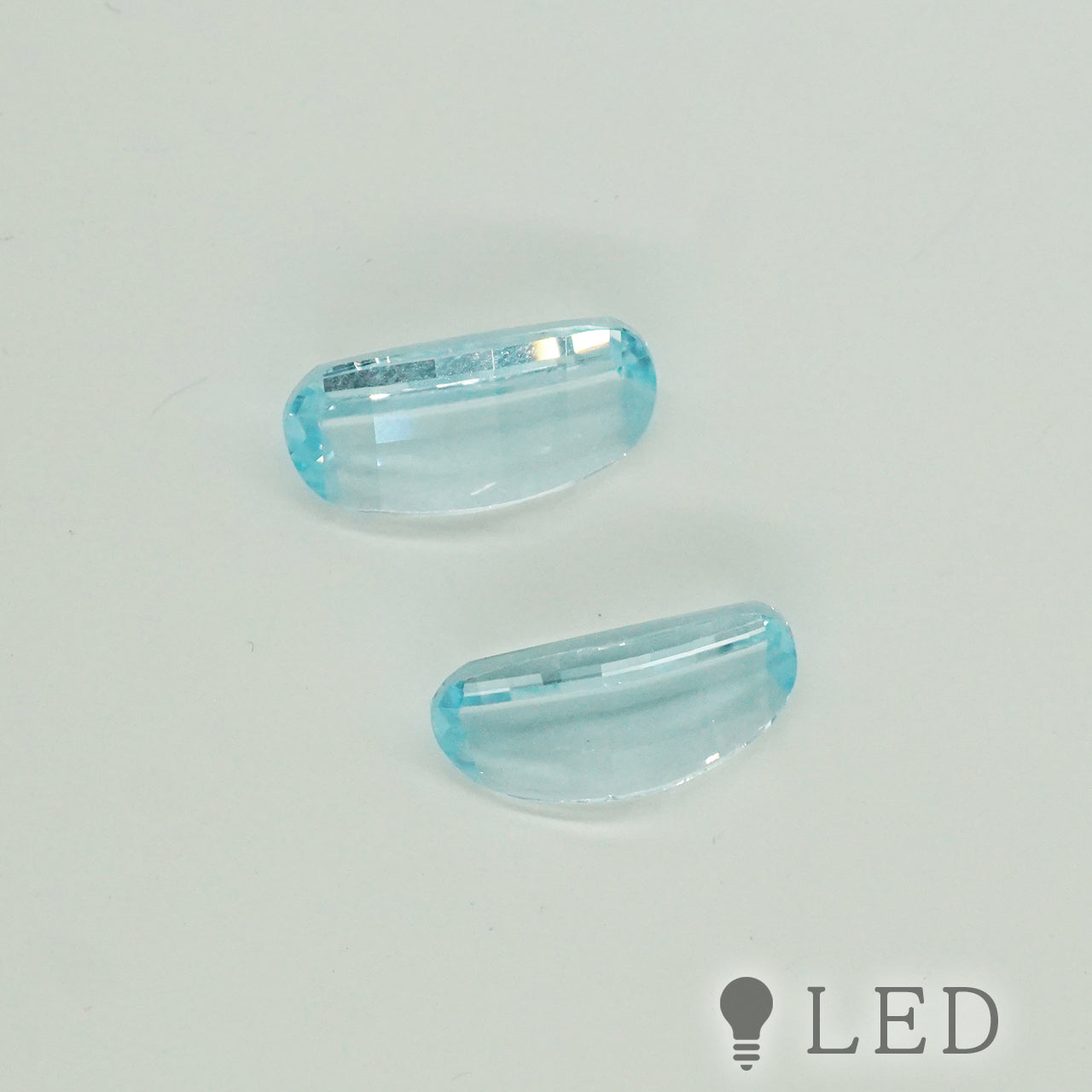 スカイブルー トパーズ レアなカット 6×12mm 4.51ct 約1.4ct 2個セット
