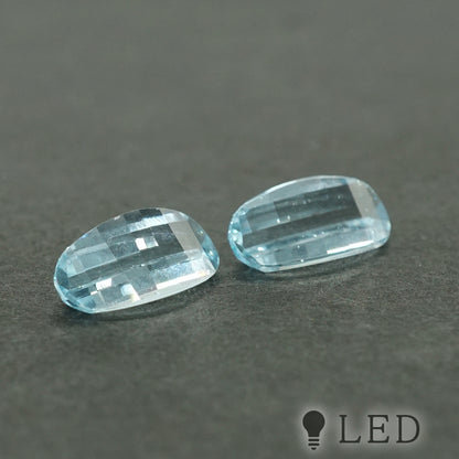 スカイブルー トパーズ　レアなカット 6×12mm 4.51ct　約1.4ct　2個セット