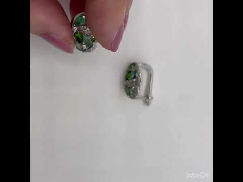 sowiピアス　アンバー×エメラルド×ダイヤモンド エメラルド – sowi